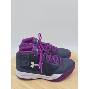 Under Armour Jet Youth Sz 5Y Basketball Shoes 1296011-962 Grey Purple Sneakers